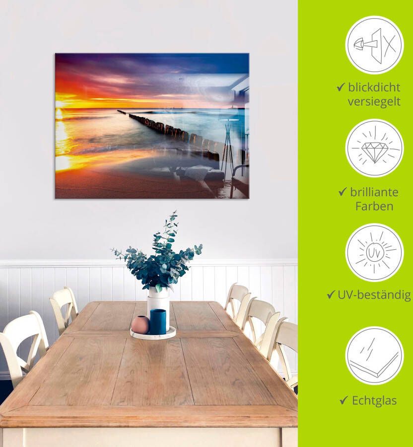 Artland Print op glas Oostzee met mooie zonsopkomst