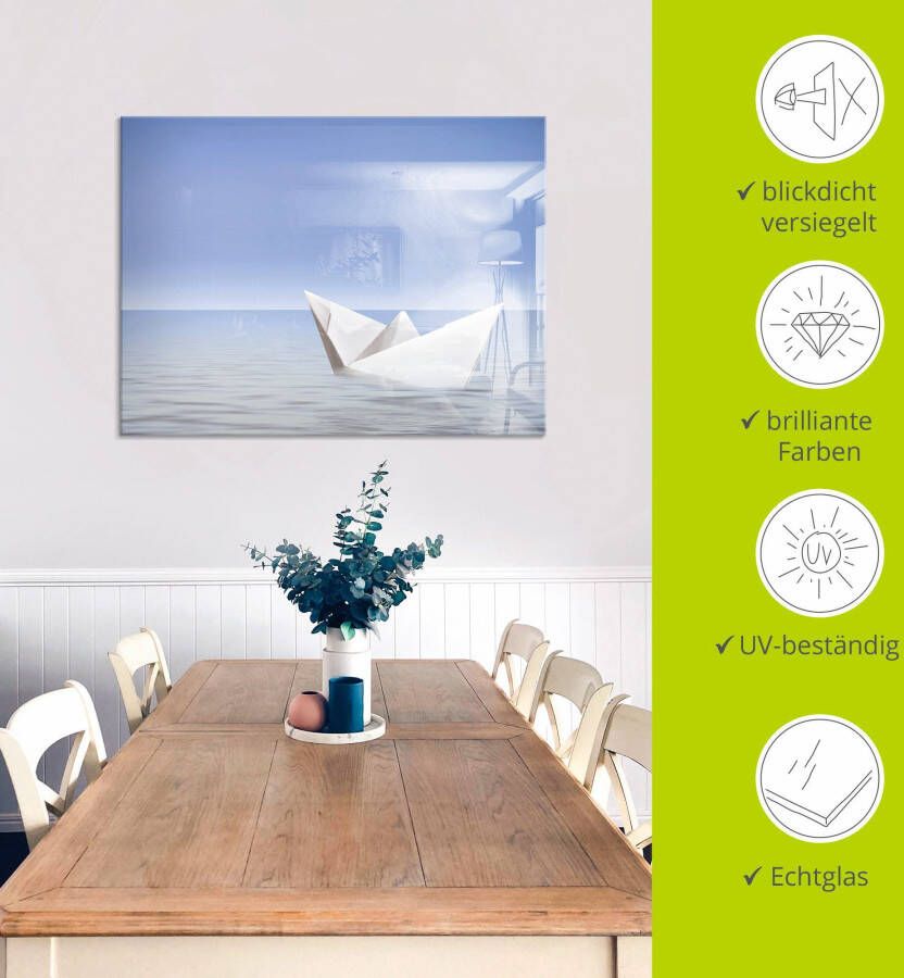 Artland Print op glas Op de zee in verschillende maten