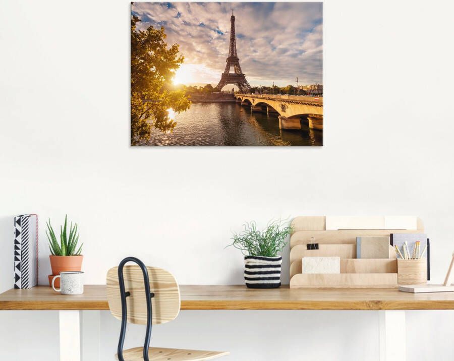 Artland Print op glas Parijs Eiffeltoren II in verschillende maten