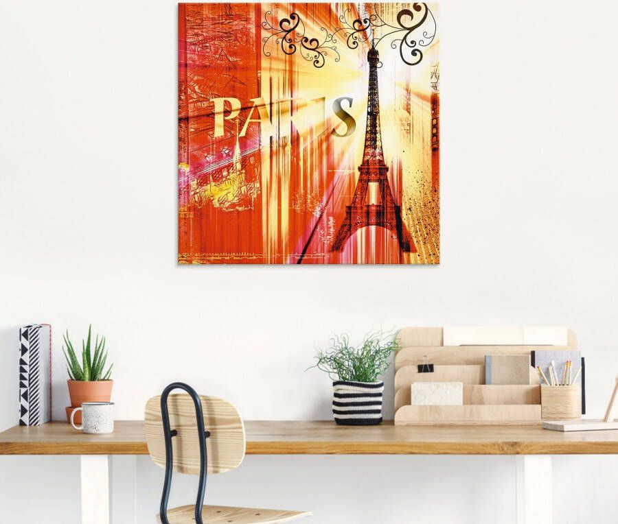 Artland Print op glas Parijs Skyline collage III in verschillende maten