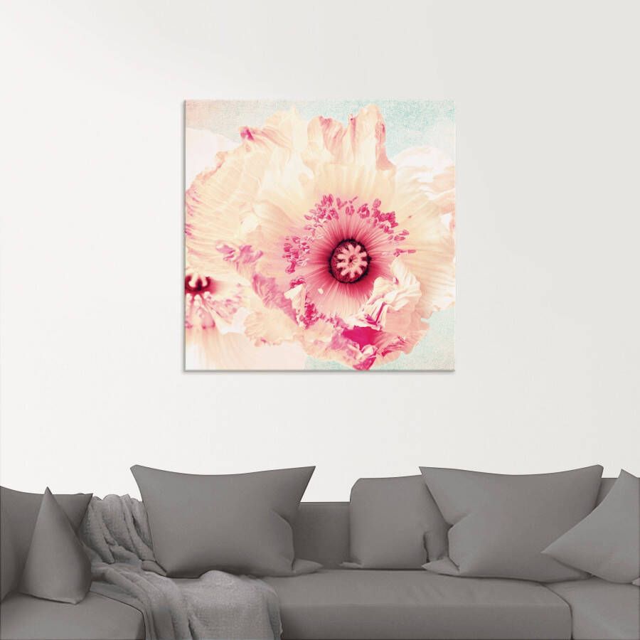 Artland Print op glas Pastel papaver in verschillende maten