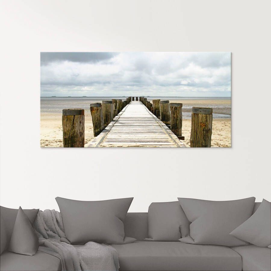 Artland Print op glas Pier in Watt in verschillende maten