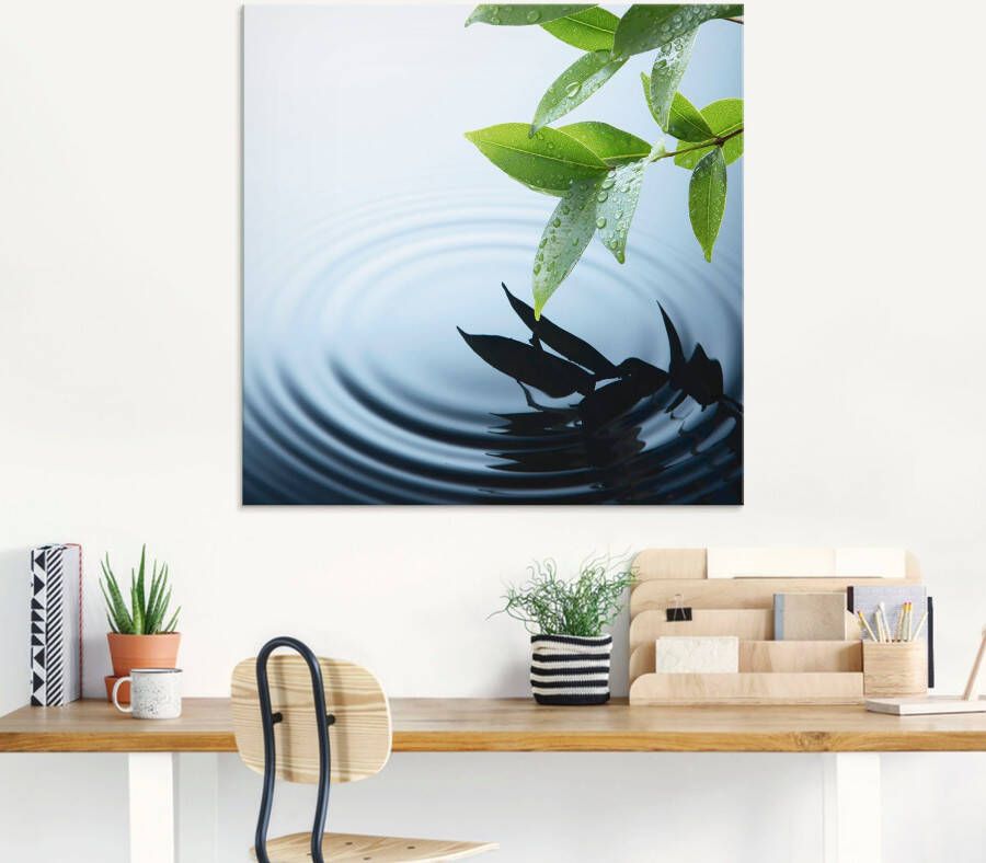 Artland Print op glas Plant en water in verschillende maten