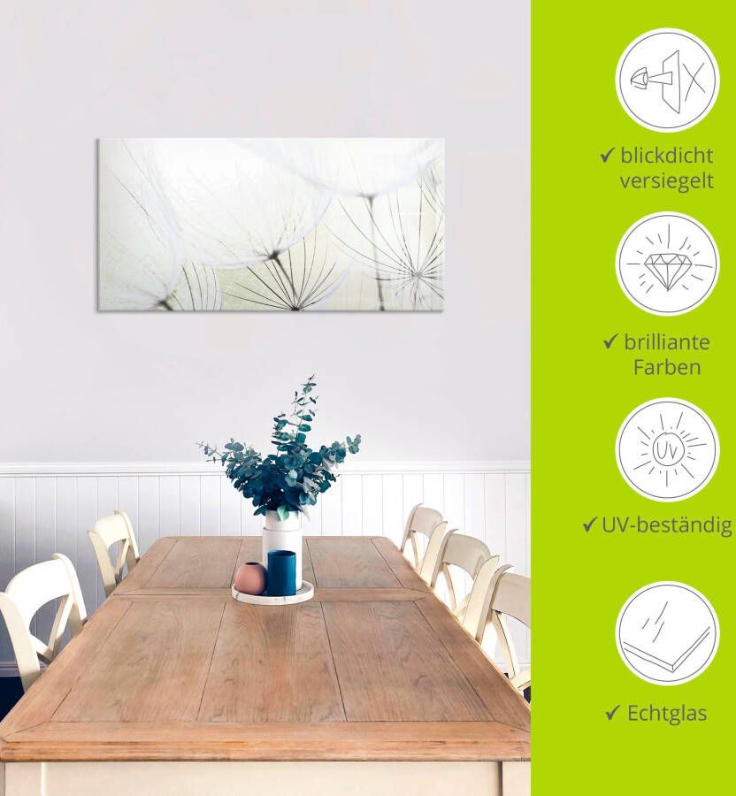 Artland Print op glas Pluizebolzaadjes lichter gemaakt