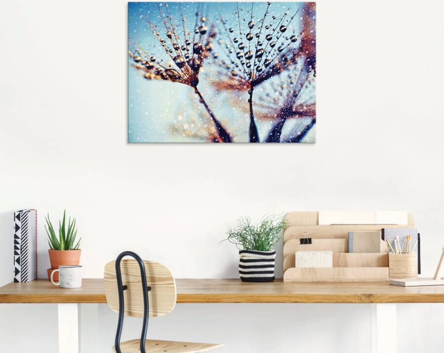 Artland Print op glas Pluizenbol regen abstract