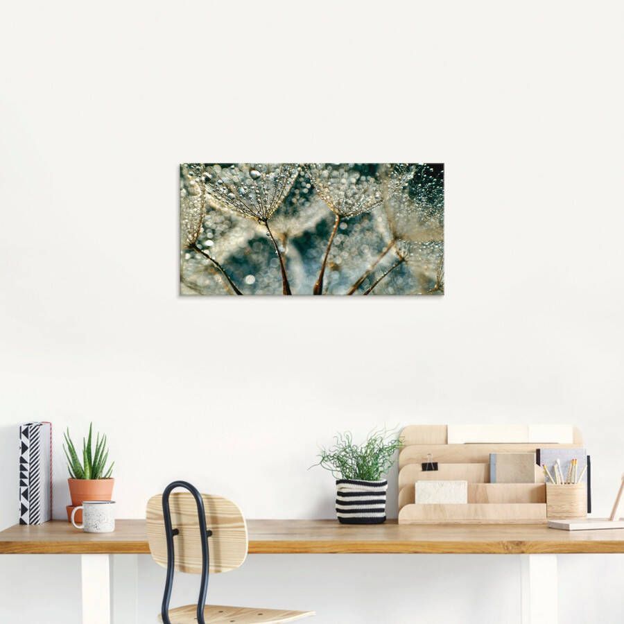 Artland Print op glas Pluizenbol regenbui in verschillende maten