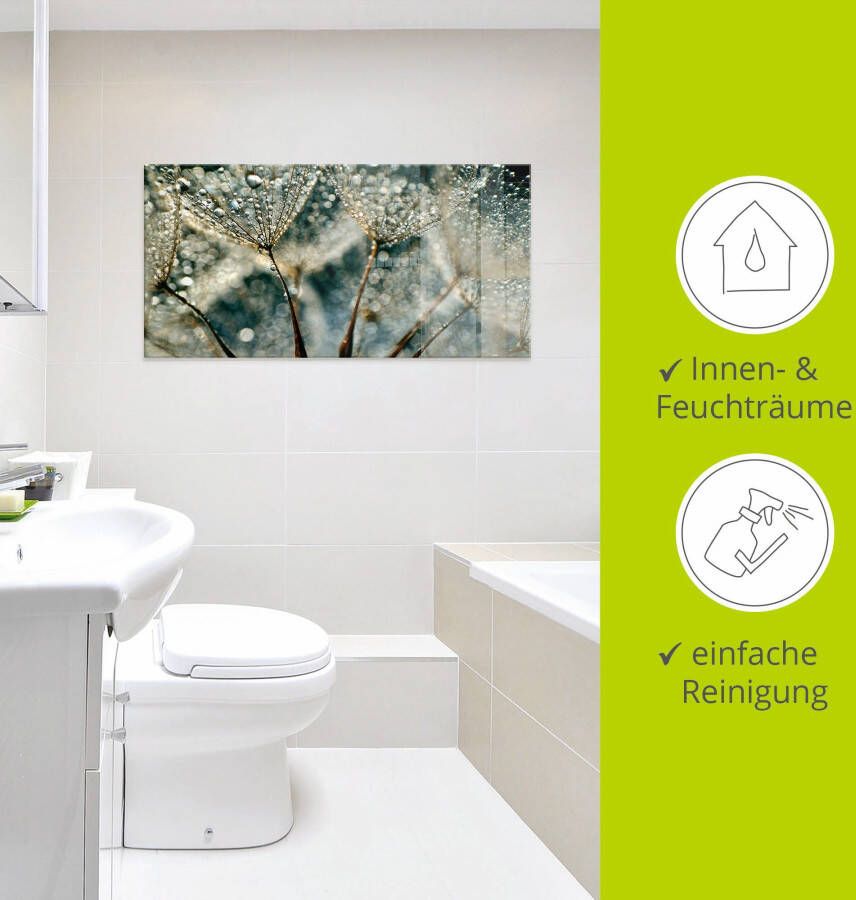 Artland Print op glas Pluizenbol regenbui in verschillende maten