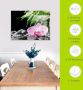 Artland Print op glas Roze orchidee op zwarte zen stenen - Thumbnail 5