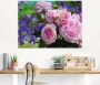 Artland Print op glas Rozen en blauwklokjes in verschillende maten - Thumbnail 2
