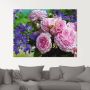 Artland Print op glas Rozen en blauwklokjes in verschillende maten - Thumbnail 3