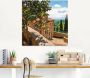 Artland Print op glas Rozen op balkon Toscaans landschap - Thumbnail 2