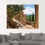 Artland Print op glas Rozen op balkon Toscaans landschap - Thumbnail 3