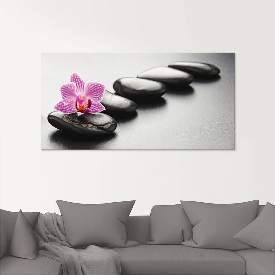 Artland Print op glas Spa-concept met zen stenen en orchidee