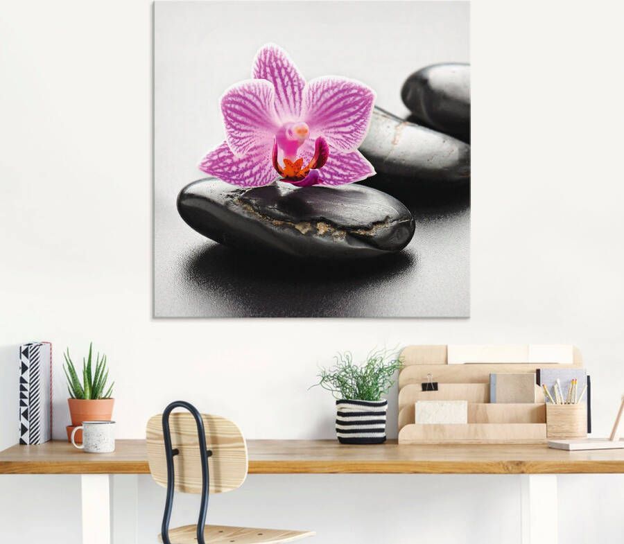 Artland Print op glas Spa-concept met zen stenen en orchidee