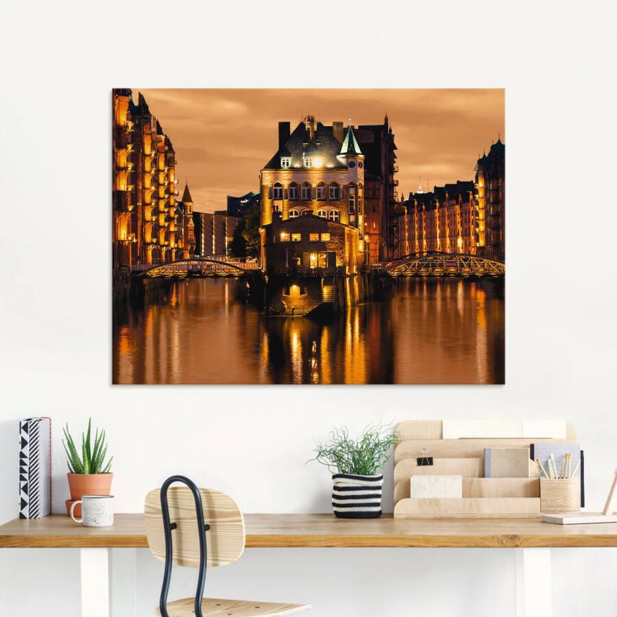Artland Print op glas Speicherstadt in Hamburg