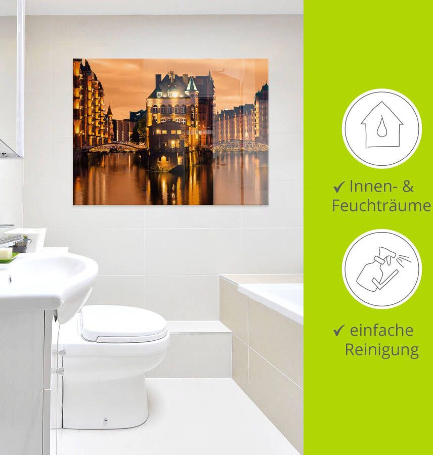 Artland Print op glas Speicherstadt in Hamburg
