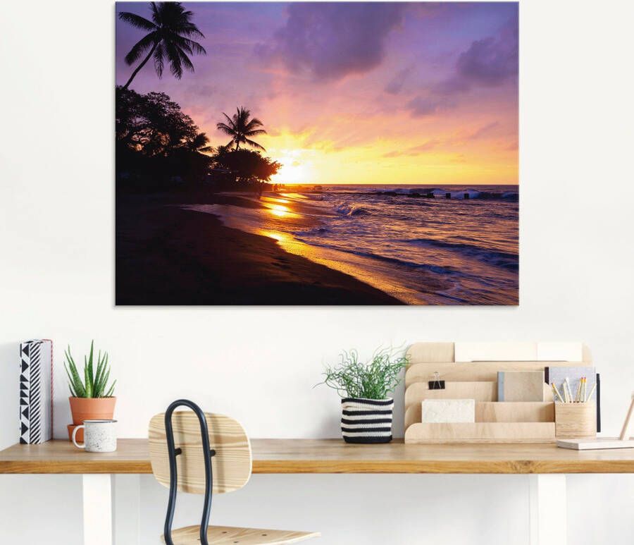 Artland Print op glas Tropisch strand in verschillende maten