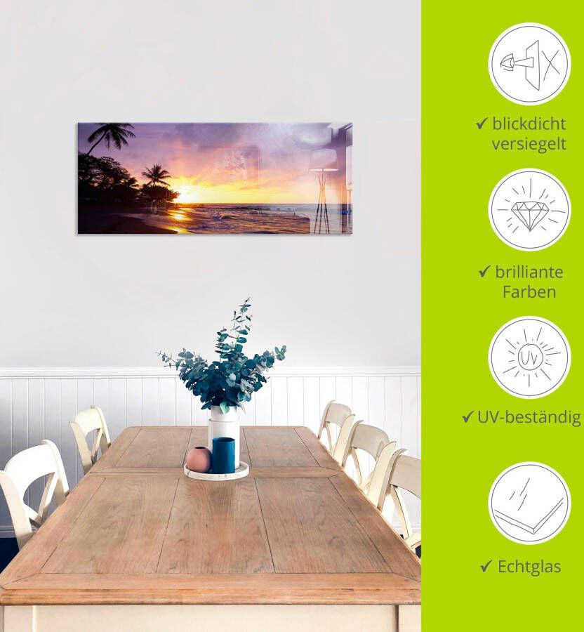 Artland Print op glas Tropisch strand in verschillende maten
