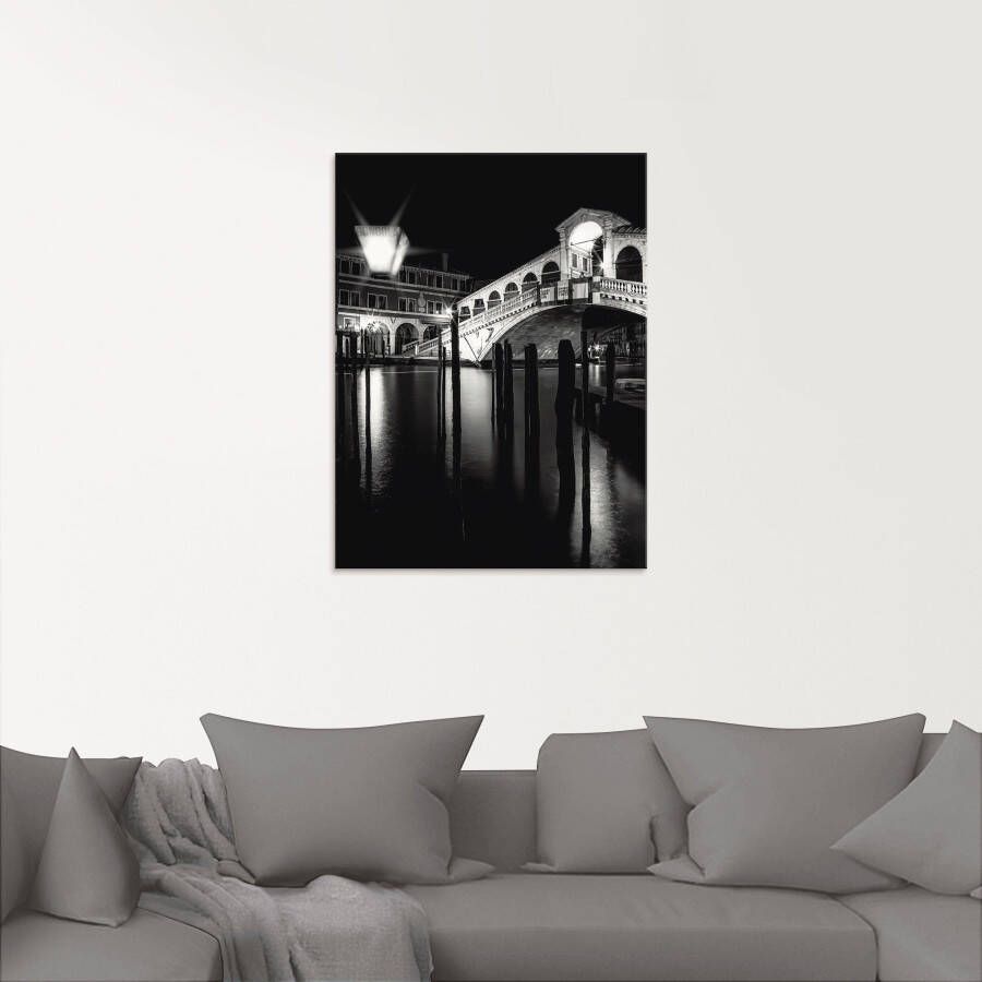 Artland Print op glas Venetië Canal Grande & Rialto brug I