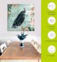 Artland Print op glas Vintage rozen en pauw illustratie - Thumbnail 5