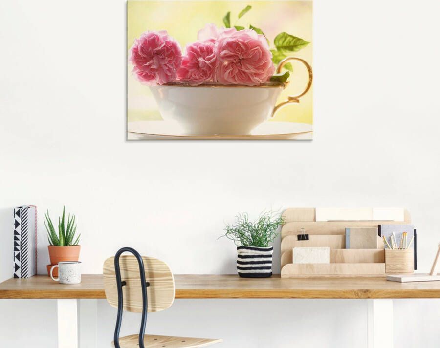 Artland Print op glas Vintage rozen in verschillende maten