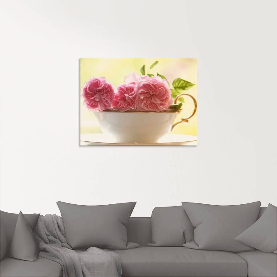 Artland Print op glas Vintage rozen in verschillende maten