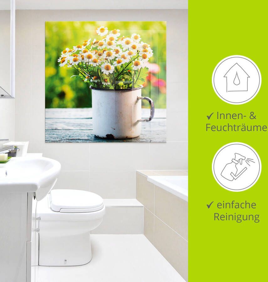 Artland Print op glas Lentetuin met echte kamille
