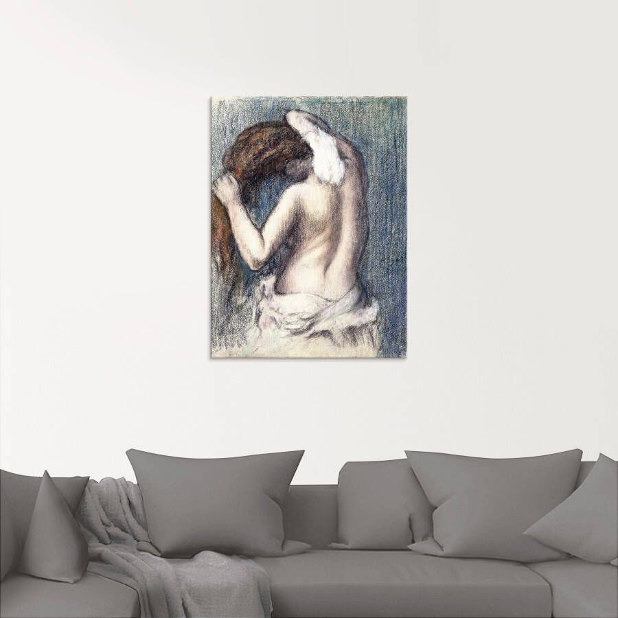 Artland Print op glas Vrouw bij het afdrogen (Femme s'essuyant) in verschillende maten