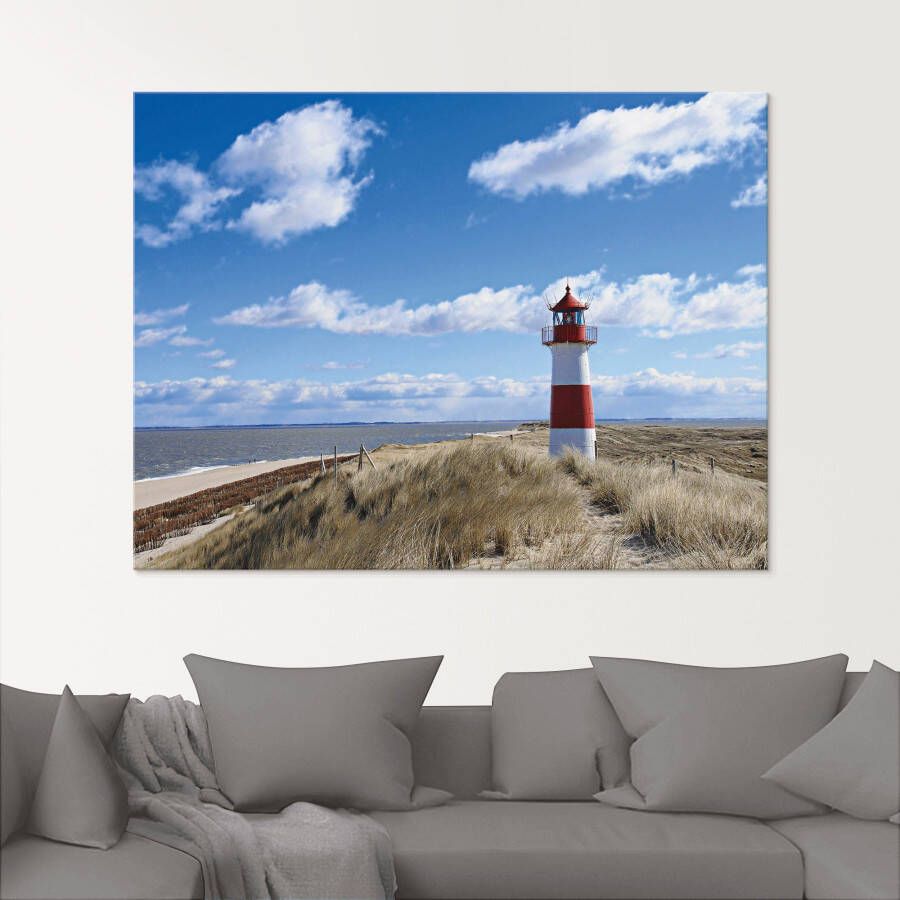 Artland Print op glas Vuurtoren Sylt in verschillende maten