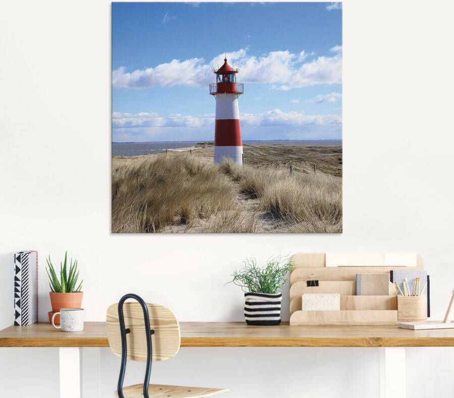 Artland Print op glas Vuurtoren Sylt in verschillende maten