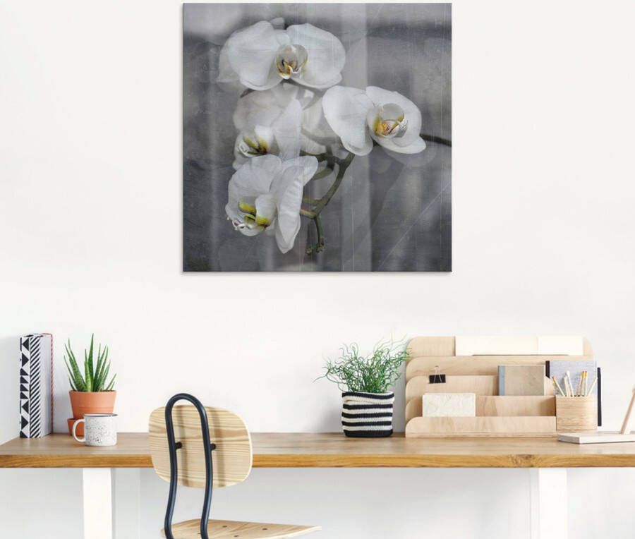 Artland Print op glas Witte orchideeën white orchidee