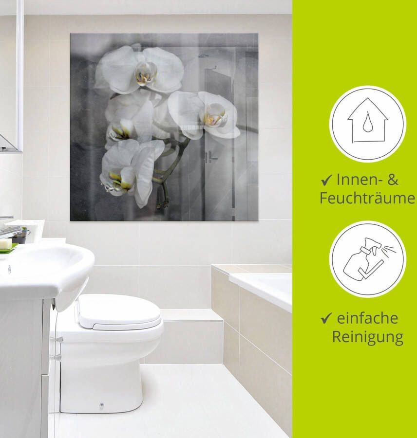 Artland Print op glas Witte orchideeën white orchidee