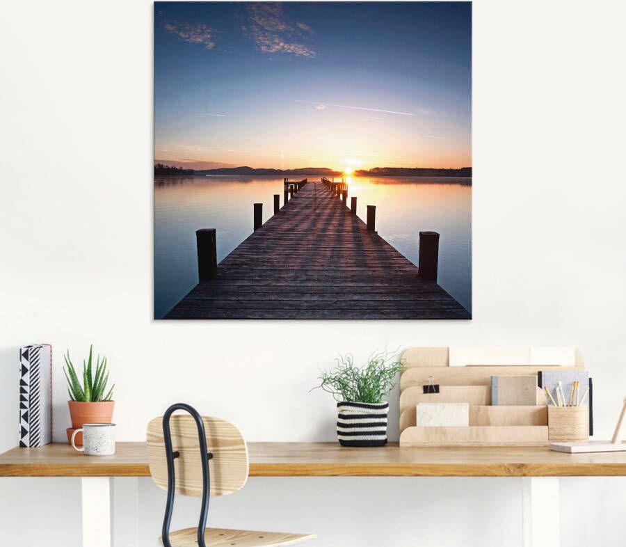 Artland Print op glas Zonnestralen zonsondergang