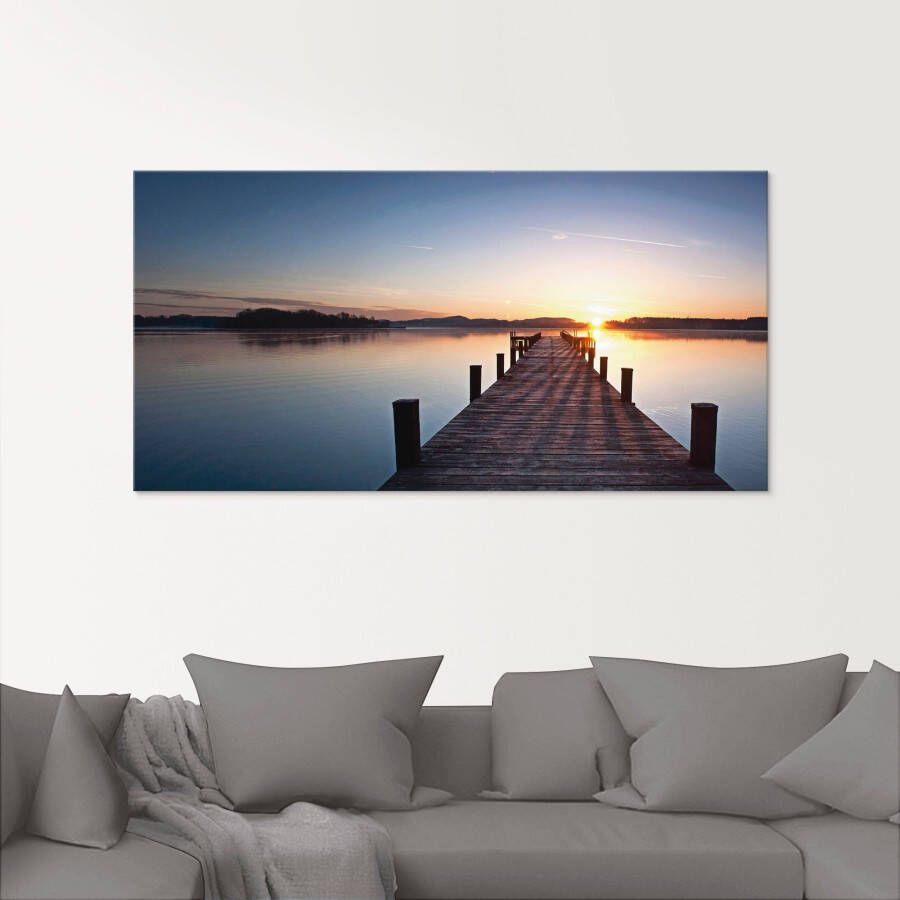 Artland Print op glas Zonnestralen zonsondergang