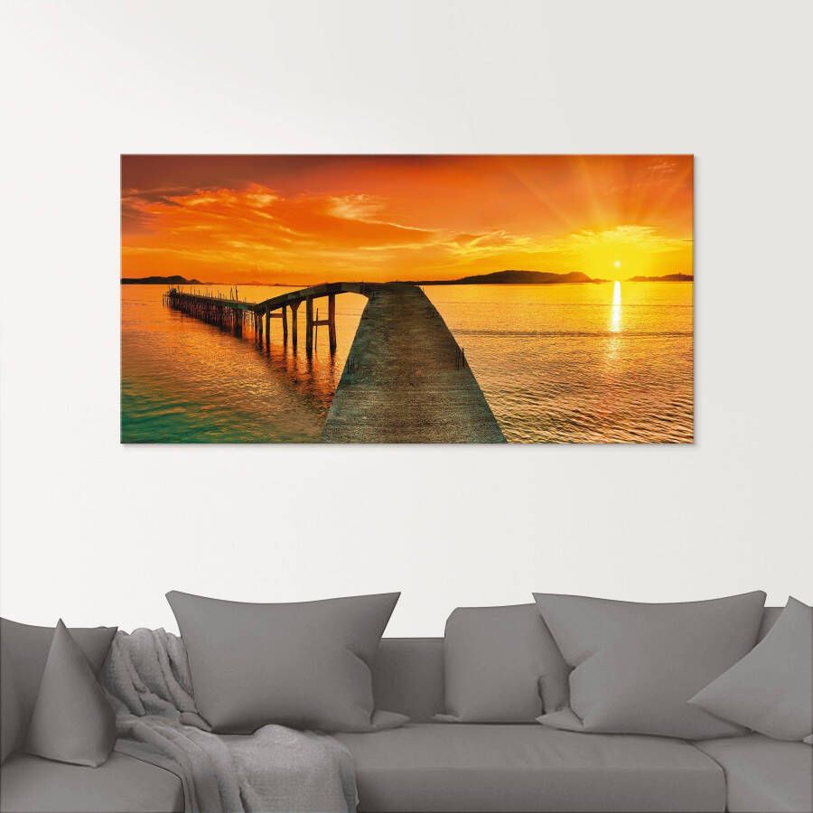 Artland Print op glas Zonsopkomst boven de zee