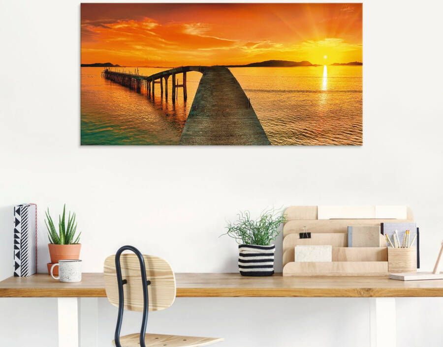 Artland Print op glas Zonsopkomst boven de zee