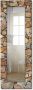 Artland Sierspiegel Bruine stenen muur spiegel met lijst voor het hele lichaam wandspiegel met motiefrand landhuis - Thumbnail 2