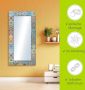 Artland Sierspiegel Gedessineerde keramische tegels spiegel met lijst voor het hele lichaam wandspiegel met motiefrand landhuis - Thumbnail 6