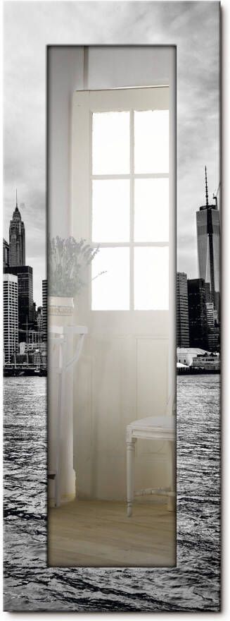 Artland Sierspiegel Lower Manhattan skyline spiegel met lijst voor het hele lichaam wandspiegel met motiefrand landhuis