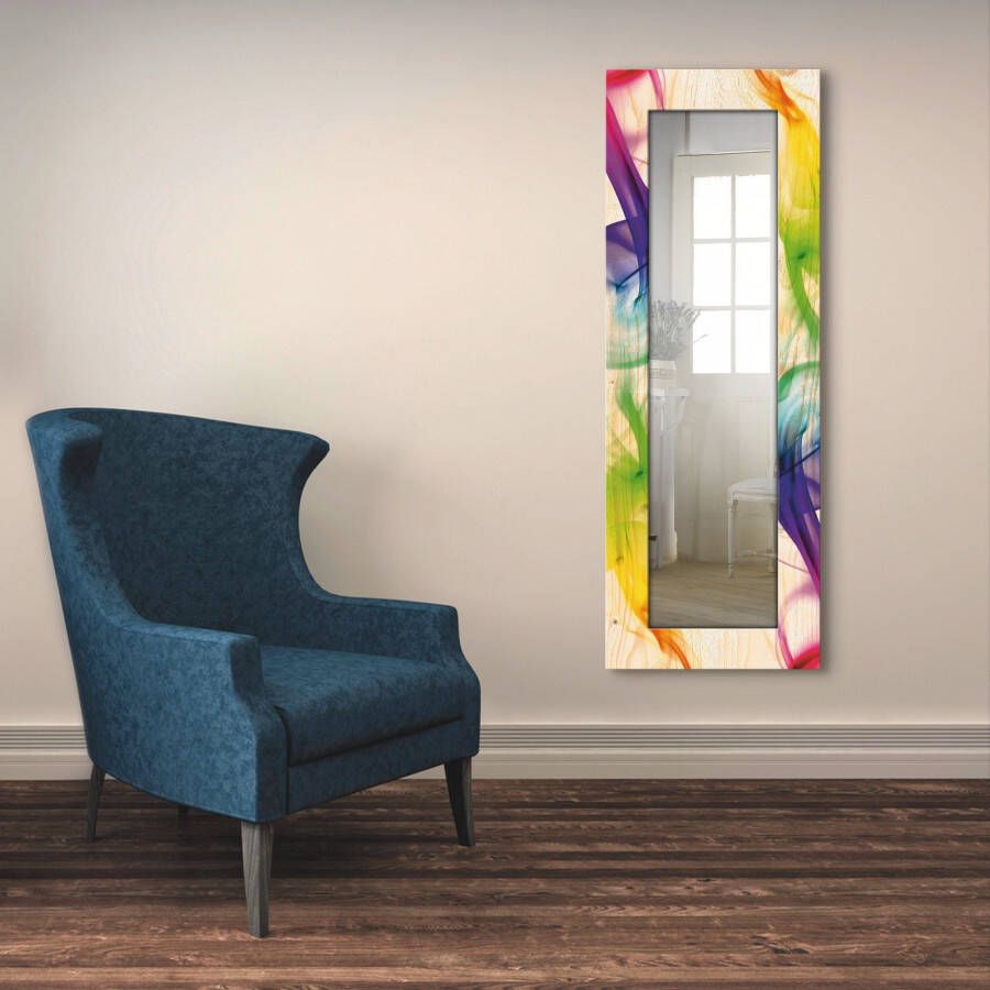 Artland Sierspiegel Rook abstract spiegel met lijst voor het hele lichaam wandspiegel met motiefrand modern