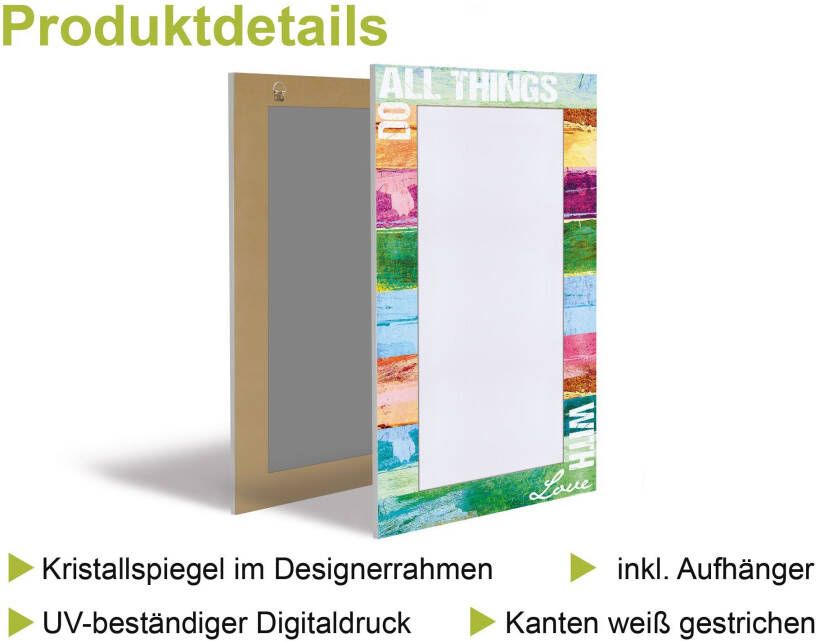 Artland Sierspiegel Spa stilleven spiegel met lijst voor het hele lichaam wandspiegel met motiefrand elegant