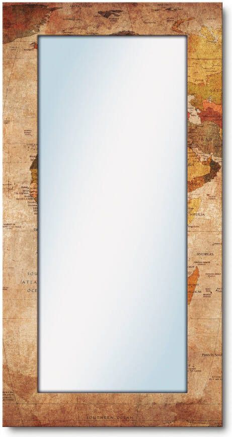 Artland Sierspiegel Wereldkaart Retro & vintage wandspiegel spiegel voor het hele lichaam