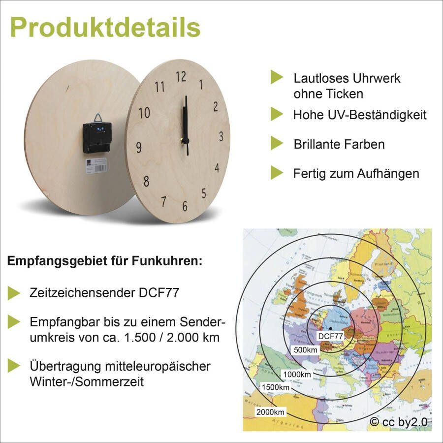 Artland Wandklok In het teken van de jaarringen optioneel verkrijgbaar met kwarts- of radiografisch uurwerk geruisloos zonder tikkend geluid