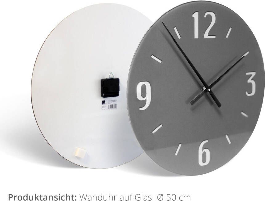 Artland Wandklok XXL Ø 50 cm retro golven cirkel