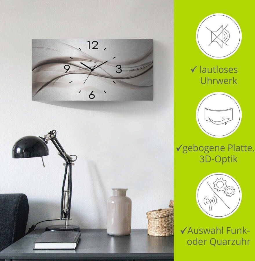 Artland Wandklok Abstract design mooie golf 3d-look geschulpt met kwarts- of radiografisch uurwerk verschillende maten