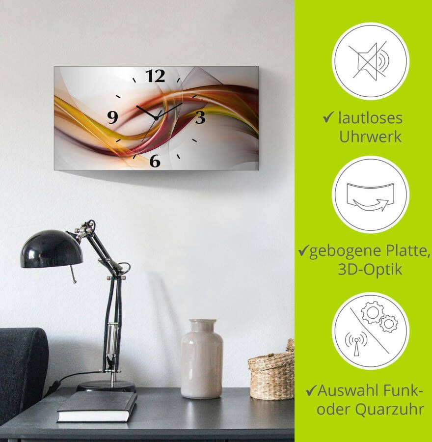 Artland Wandklok Abstract design oranje 3d-look geschulpt met kwarts- of radiografisch uurwerk verschillende maten