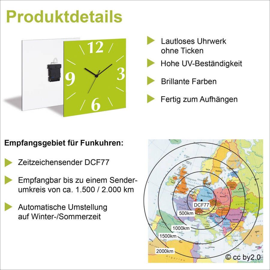 Artland Wandklok Bruine oude tegelmuur optioneel verkrijgbaar met kwarts- of radiografisch uurwerk geruisloos zonder tikkend geluid