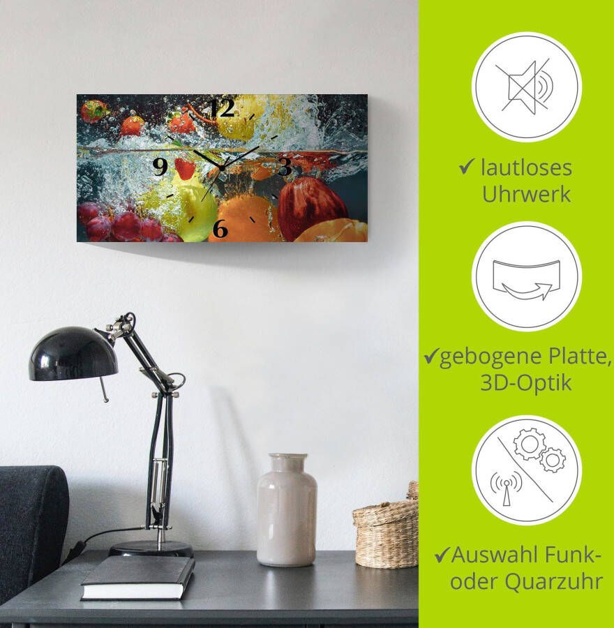 Artland Wandklok Fruit in opspattend water 3d-look geschulpt met kwarts- of radiografisch uurwerk verschillende maten