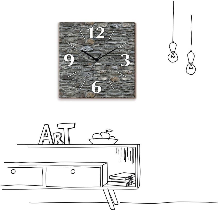 Artland Wandklok Leistenen muur optioneel verkrijgbaar met kwarts- of radiografisch uurwerk geruisloos zonder tikkend geluid