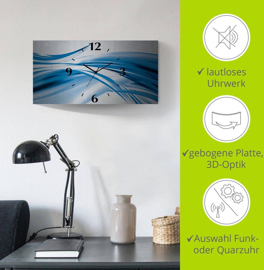 Artland Wandklok Mooie golf abstract 3d-look geschulpt met kwarts- of radiografisch uurwerk verschillende maten